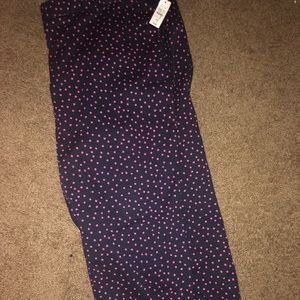 Preppy Pink and Blue Polka Dot Ankle Pants